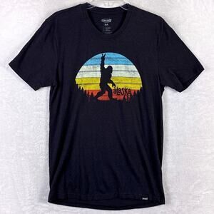 Cariloha Alaska Sasquatch Tshirt Mens M Black Bamboo Hippie Outdoors Nature